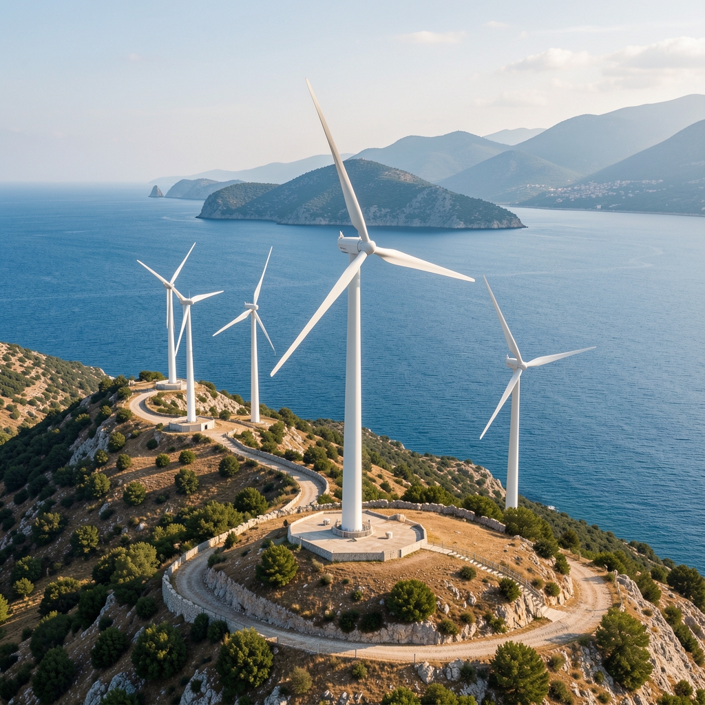 Vjetroturbine na krajoliku dalmatinskog zaleđa, obnovljivi izvori energije u Hrvatskoj